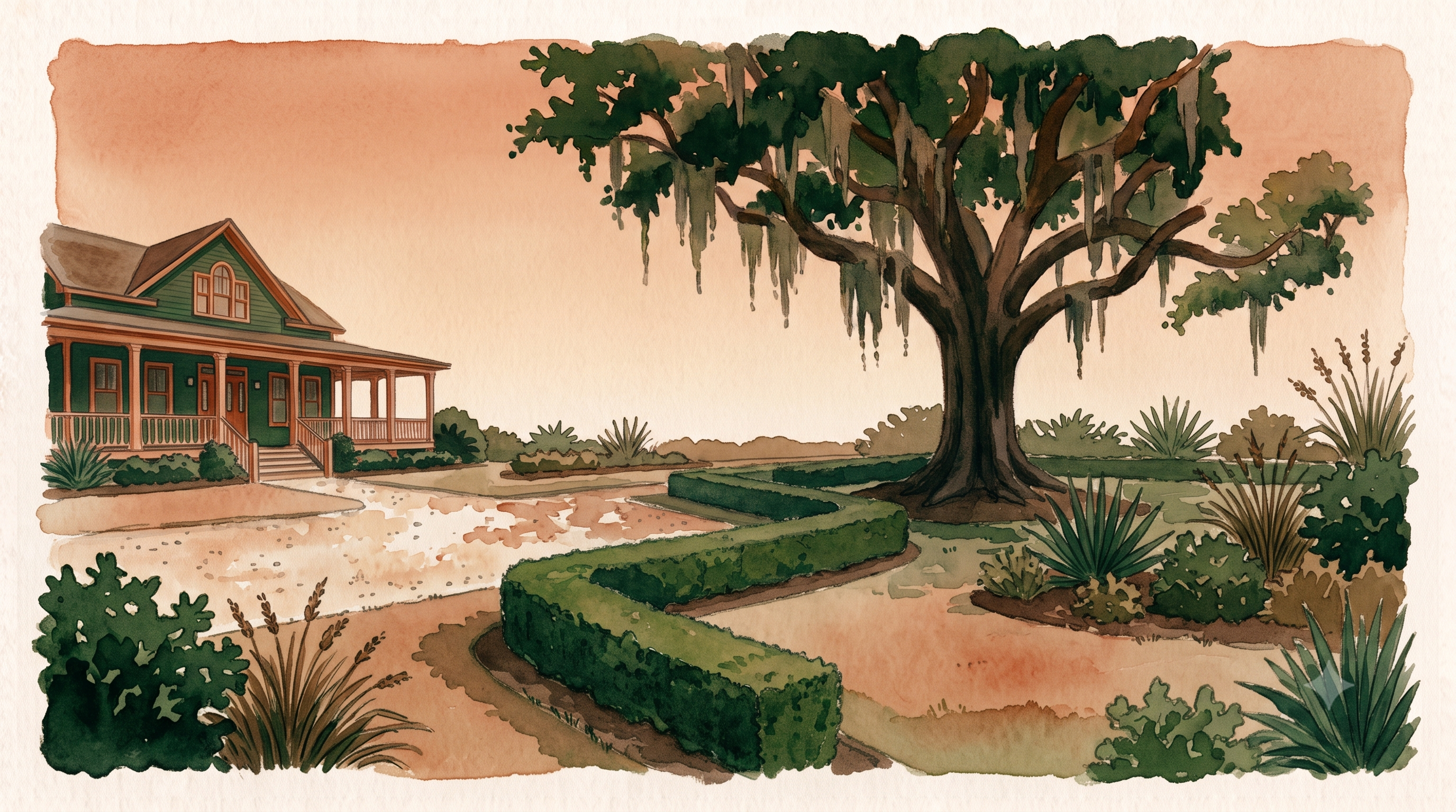 Beautiful Lowcountry landscape at dusk